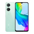 A sleek Vivo Y03T smartphone, showcasing its thin design and vibrant display, positioned on a clean surface with its reflective back cover.
