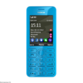 A sleek Nokia 206 mobile phone with a classic candy-bar design and vibrant 2.4-inch display.