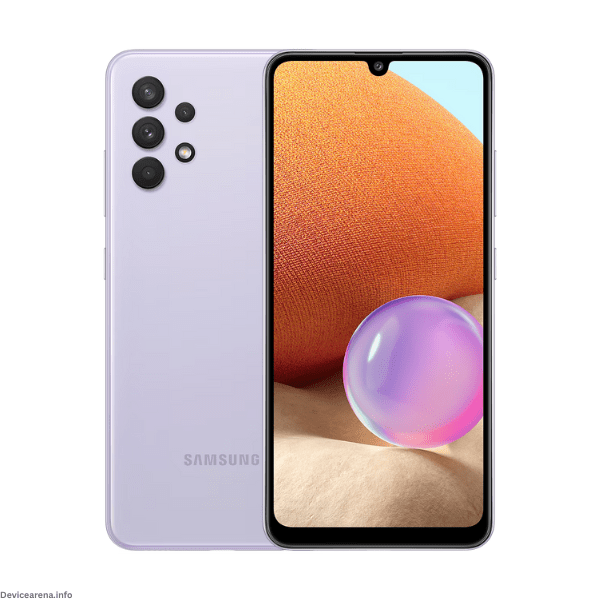 Samsung Galaxy A32 smartphone featuring a sleek design, quad-camera setup, and vibrant Infinity-U display.