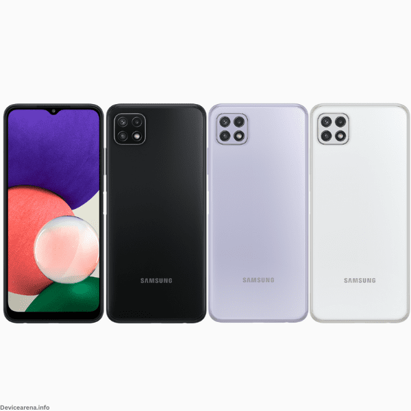 Samsung Galaxy A22 5G smartphone featuring a sleek design, 5G connectivity, and a vibrant display.