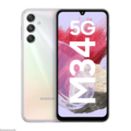 Samsung Galaxy M34 5G smartphone featuring a sleek design with a vibrant display, triple rear camera setup, and modern aesthetics, available at Device Arena.