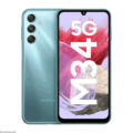 Samsung Galaxy M34 5G smartphone featuring a sleek design with a vibrant display, triple rear camera setup, and modern aesthetics, available at Device Arena.
