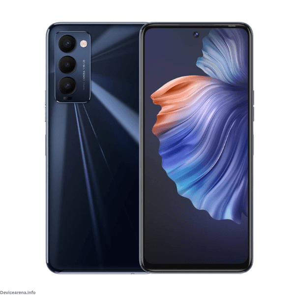 Front and back view of the Tecno Camon 18T, showcasing its sleek design and vibrant display.